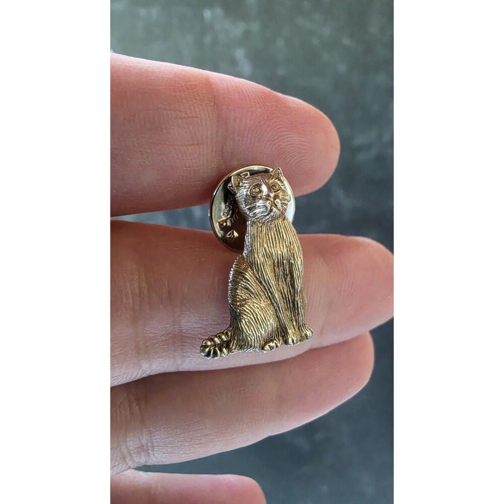 925 Sterling Silver Cat Pin Vintage READ